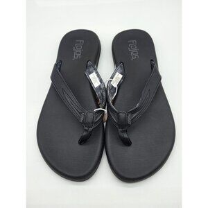 Flojos Women's Flip Flop Sandals Size 8 Black Tie Dye Memory Foam Thong Shoes